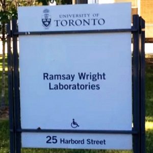 Building Plaque for the Ramsay Wright Building at 25 Harbord St